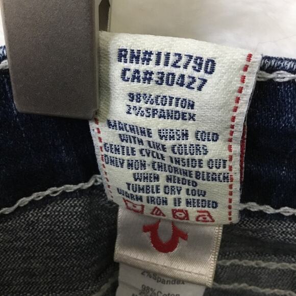 True Religion Blue Pearl Button Wide-Leg Jeans - Picture 15 of 16